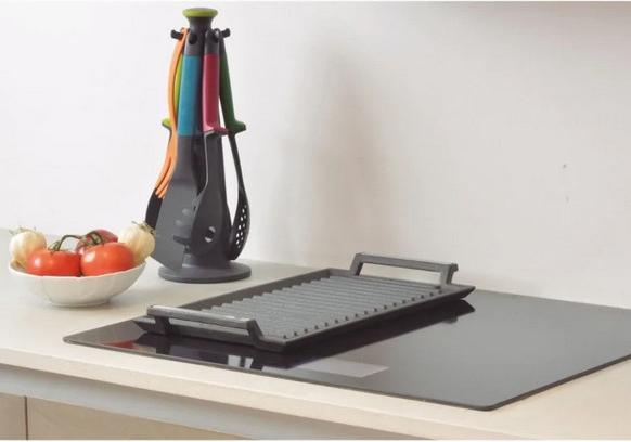 Immagine prodotto Cata | Griglia per barbecue a induzione, 22,8 x 43,2 x 3,8 cm | Nero (Padella grill, Ferro)