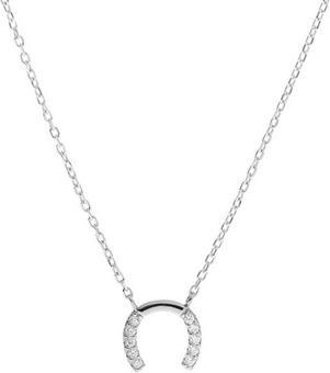 Again Jewelry Sparkling Silver Horseshoe Necklace AJNA0021