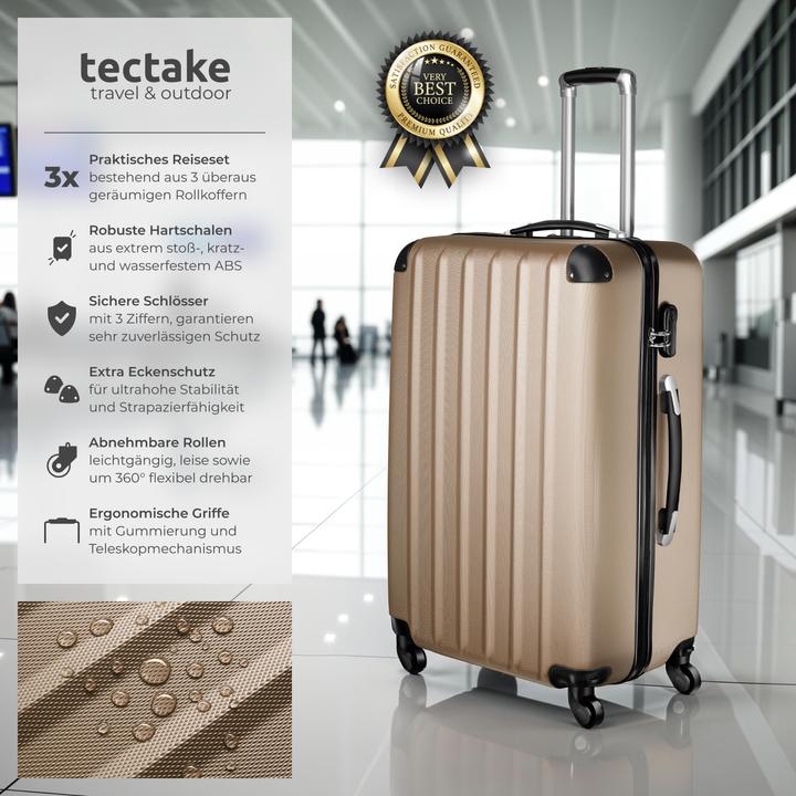 Actual product image tectake Hard case set 3 pcs. (95 l, M (50 - 90l), L (90 - 115l))