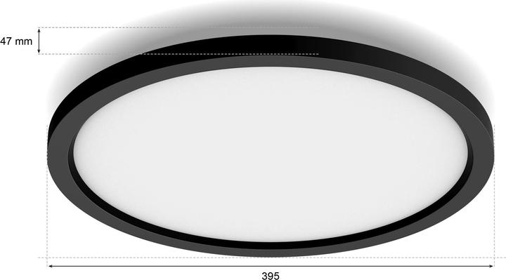 Actual product image Philips Hue White Amb. Aurelle Panel Light Round Black (2300 lm)