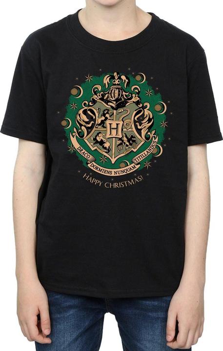 Actual product image Boys Wreath Cotton Christmas T-Shirt (140, 146)