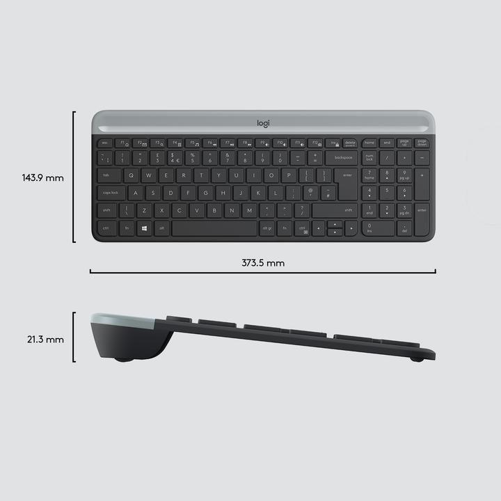 Actual product image Logitech MK470 Wireless keyboard and mouse, Graphite Sp., US (Eng. Int., Wireless)