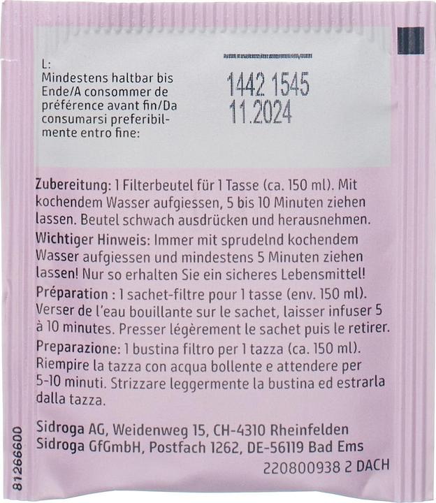 Nutritional values and ingredients Sidroga Orange Blossom Tea (1.20 g)