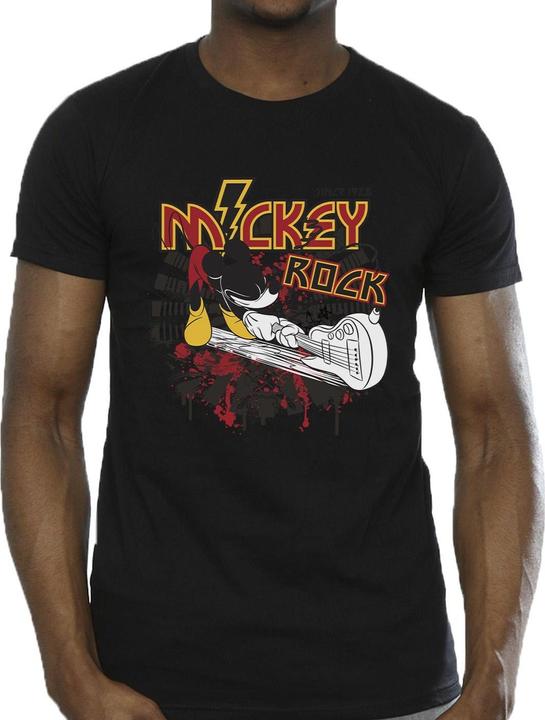 Actual product image Disney Mens Mickey Mouse Smash Guitar Rock T-Shirt (5XL)