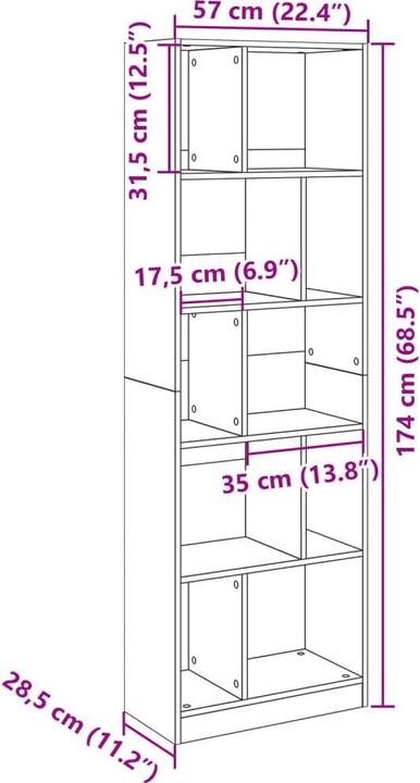 Immagine prodotto VidaXL Lavrenti (57 x 28,5 x 174 cm)