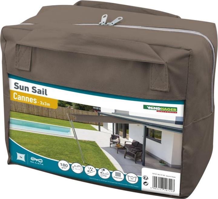 Actual product image Windhager Sun Sail CANNES Square (300 x 300 cm)