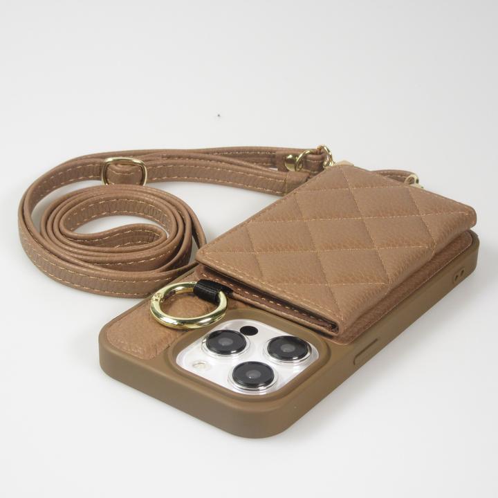 Image du produit PhoneLook Coque Cuir matelassé avec miroir et compartiment carte inclus grande lanière amovible (Apple iPhone 15 Pro Max)