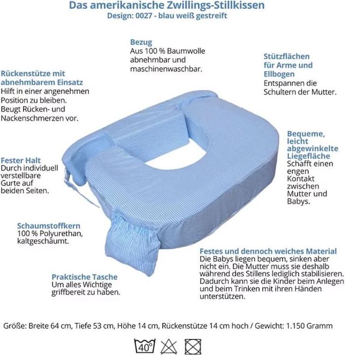 Produktbild My Brest Friend baby wild Amerikanische Stillkissen für Zwillinge - Original
