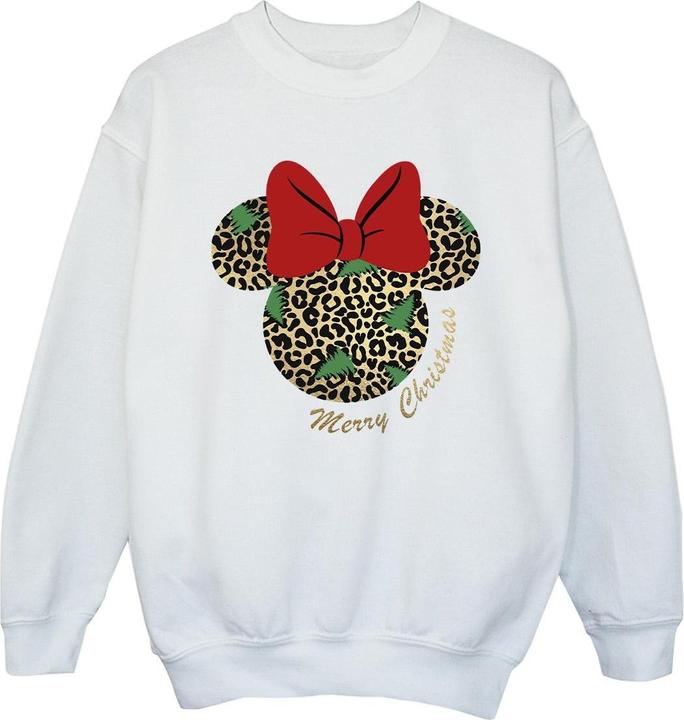 Disney Minnie Mouse Leopard Christmas Sweatshirt Mädchen