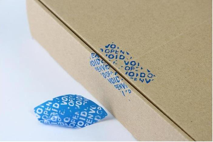Actual product image Transpak Security labels dimensions 50x32mm blue blue