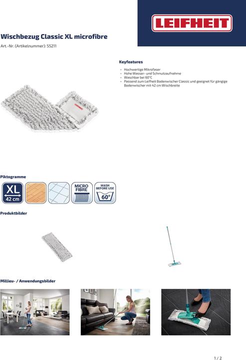 Immagine prodotto Leifheit Copri mocio Classic XL in microfibra (1 pz.)