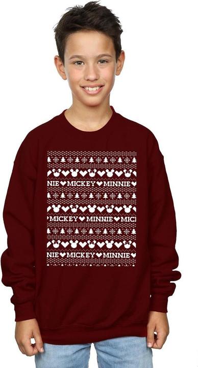 Actual product image Disney Boys Mickey And Minnie Christmas Fair Isle Sweatshirt (128)
