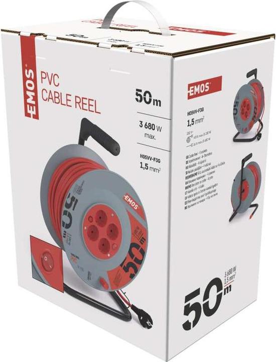 Immagine prodotto Emos Avvolgicavo IP20 1,5mm Schuko 50 m (50 m)