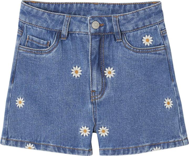 Vertbaudet Mädchen Jeansshorts mit Blumenstickerei (158)
