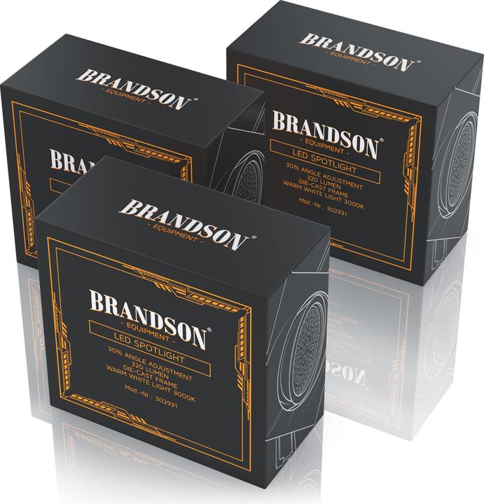 Produktbild Brandson 3x LED Einbaustrahler, schwenkbarer Deckenspot, Edelstahl, 320 Lumen, Deckenstrahler Warmweiss (320 lm)