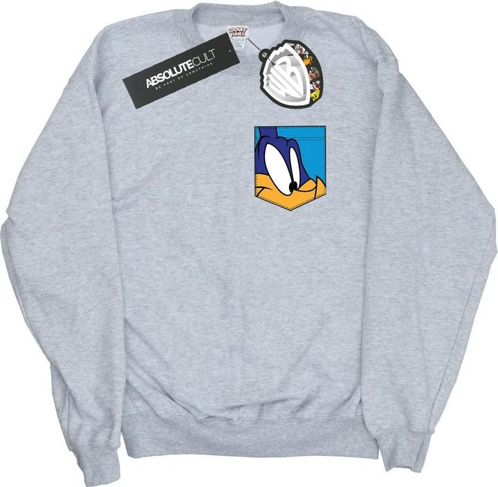 Looney Tunes Road Runner Face Faux Pocket Sweatshirt
