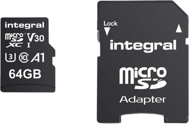 INMSDX64G-100V30 64GB MICRO SD CARD MICROSDXC UHS-1 U3 CL10 V30 A1 UP TO 100MBS READ 45MBS (64 GB, microSD, U3, UHS-I)