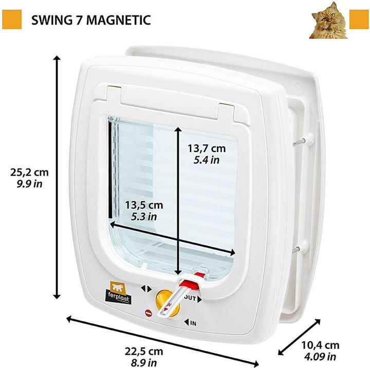 Produktbild Ferplast Swing 7 - Tür mit Magnetverschluss für kleine Hunde und Katzen braun (Magnetische Katzenklappe)