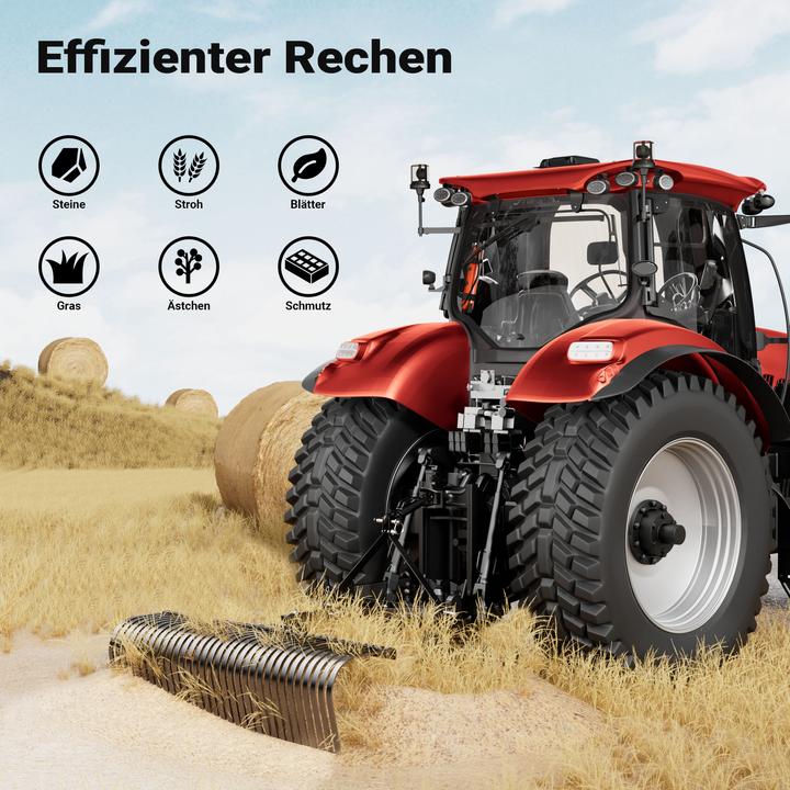 Actual product image Wiltec Lawn tractor hay rake 152cm hay rake Leaf rake Garden rake