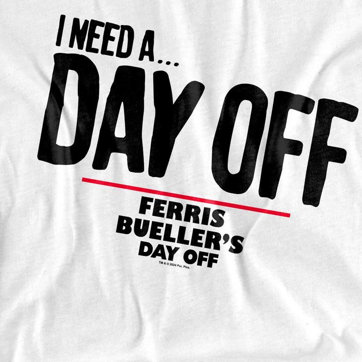 Actual product image Ferris Bueller´s Day Off Mens Ferris Bueller Needs A Day Off T-Shirt (M)