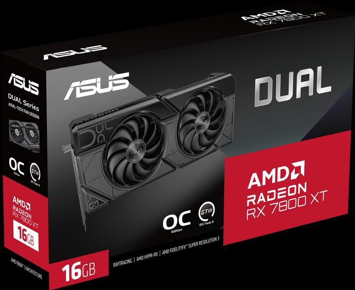 Actual product image ASUS DUAL-RX7800XT-O16G 16GB GDDR6 HDMI DP (16 GB)
