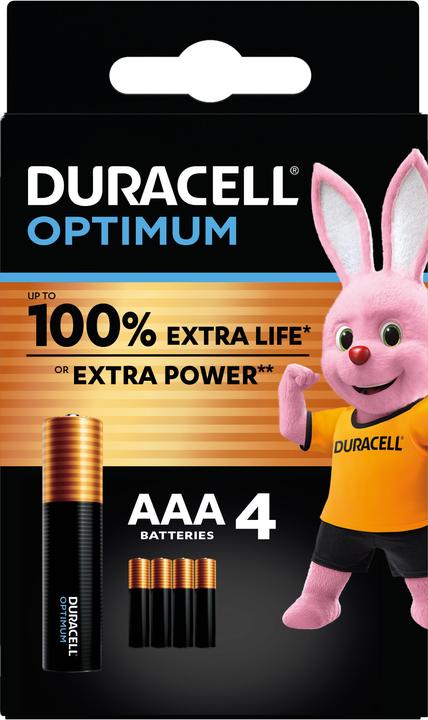 Immagine prodotto Duracell Pile AAA Optimum da 4 pezzi (4 pz., AAA)