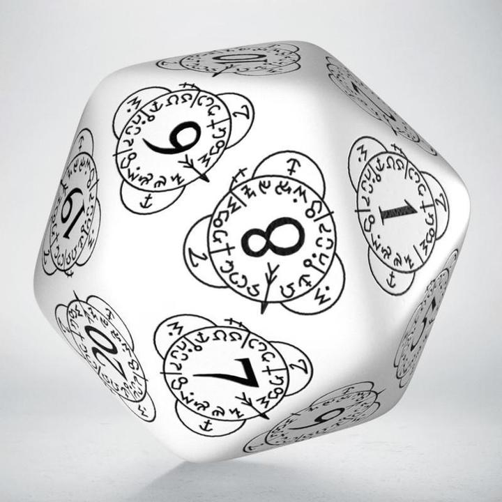 Q Workshop 20LEV02 - D20 Level Counter weiss & schwarz Die (1)