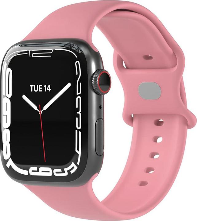Techsuit - Watchband (W031) - Apple Watch 1/2/3/4/5/6/7/8/9/10/SE/SE 2 (38/40/41/42mm) - Pink (Silikon)