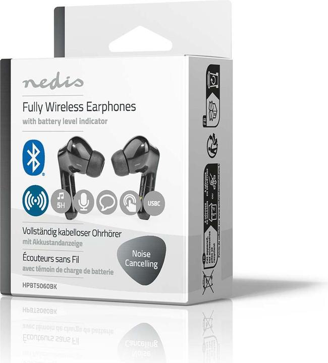 Produktbild Nedis Vollständig drahtlose Kopfhörer | Bluetooth® | max. Batteriespielzeit: 5 Std | Berührungssteue (ANC, 5 h, Kabellos)