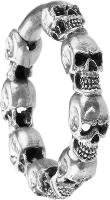 Actual product image Star Piercing Ohrgewicht Segmentring klappbar silber Totenköpfe (Brass)
