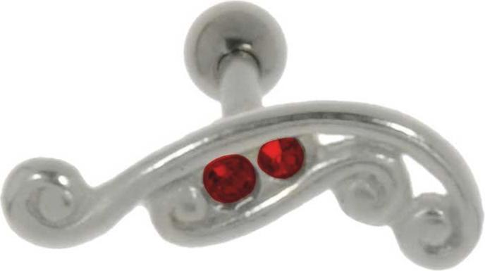 Bijouteria Ohrpiercing (Kristall, Messing mit Silberbeschichtung, Chirurgenstahl 316L)