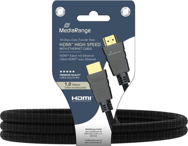 Produktbild MediaRange HDMI – HDMI (1 m, HDMI)