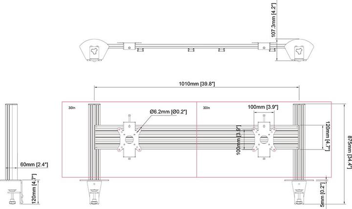 Actual product image Multibrackets Aluminium profile, monitor stand Pro System