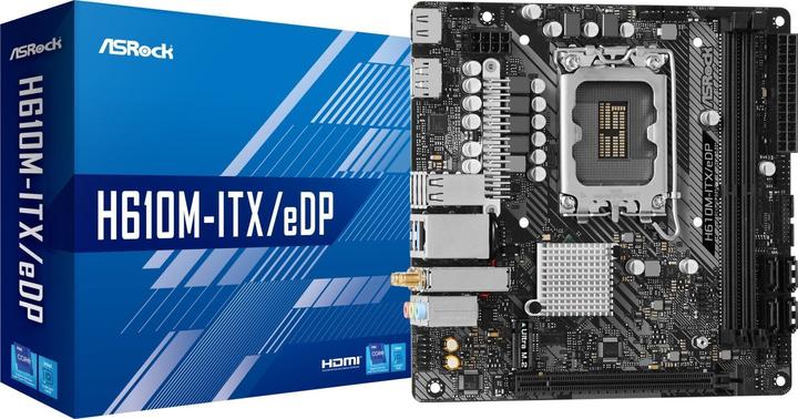 Image du produit AsRock H610M-ITX/eDP (LGA 1700, Intel H610, Mini-ITX)