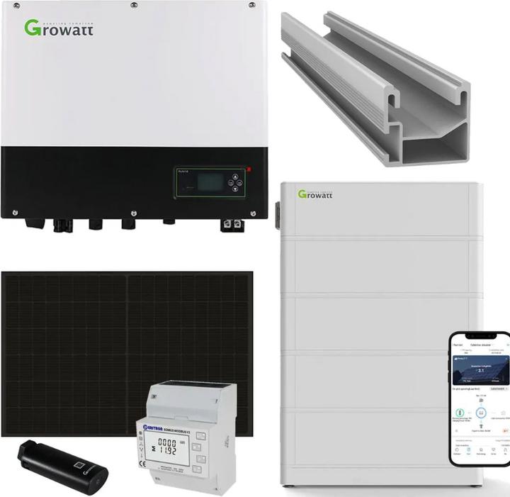 Produktbild Growatt Solaranlage 8 kWp mit Batteriespeicher 7,68 kWh - Komplettset - Für alle Dachtypen
