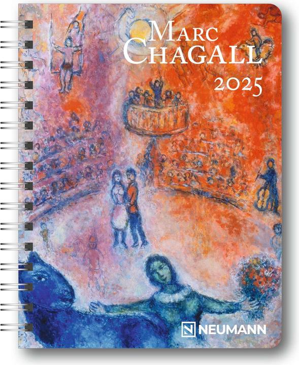 Neumann N NEUMANNVERLAGE - Marc Chagall 2025 Diary, 16,5x21,6cm, Taschenkalender mit zwölf Bildseiten und (16 x 22 cm, Deutsch)
