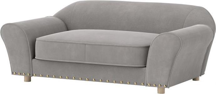 Swisshandel24 Hundesofa, Hundebett mit Nietendekoration, für kleine Hunde, 10 kg, Grau (Dog)