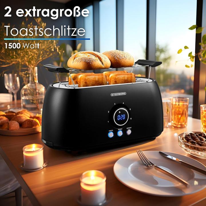 Produktbild Steinborg Langschlitztoaster mit Brötchenaufsatz