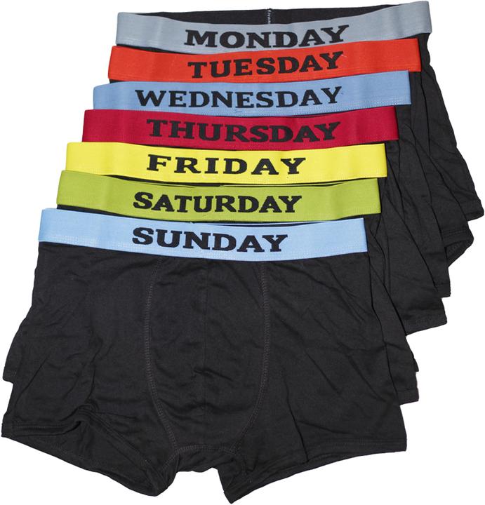 Produktbild Universal Textiles Boxershorts Unterhosen Motiv Wochentage 7 Stück (86, 85 A, 7er Pack)