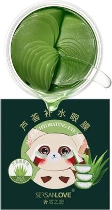 Actual product image Konjac Sponge SERSANLOVE Hydrożelowe płatki pod oczy z kwasem hialuronowym i naturalnymi ekstraktami Aloe 60szt.