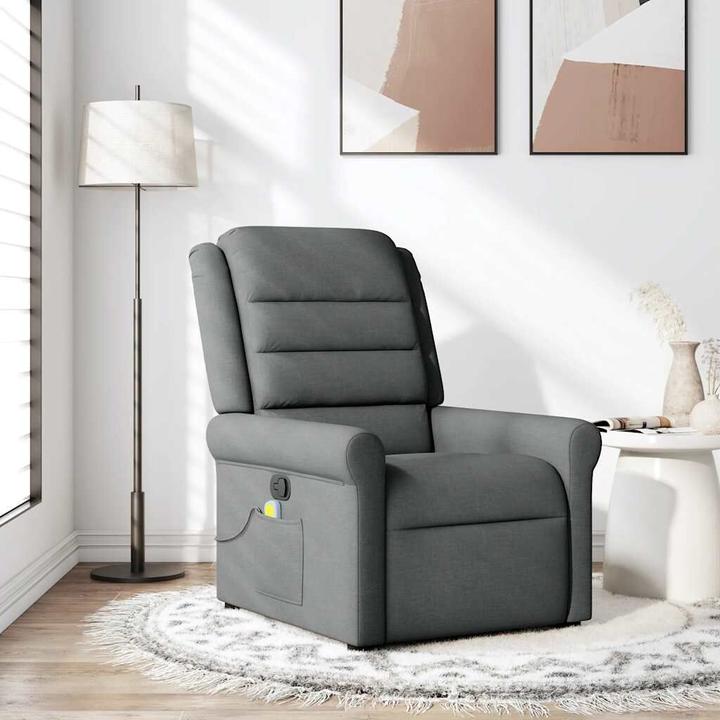 Actual product image VidaXL Massage armchair dark grey fabric massage TV armchair