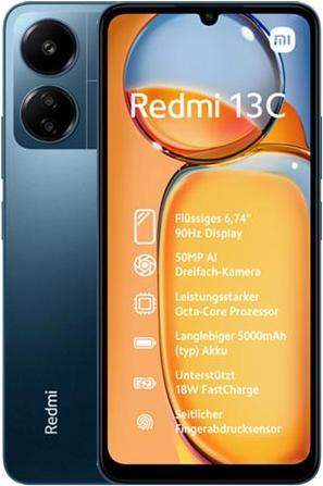Productafbeelding Xiaomi Redmi 13C 4+128GB marineblauw (128 GB, Blauw, 6.74", Dubbele SIM, 50 Mpx, 4G)