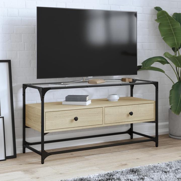 Actual product image VidaXL TV cabinet with glass top 98 x 35 x 51cm