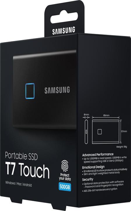 Actual product image Samsung Portable T7 Touch (500 GB)