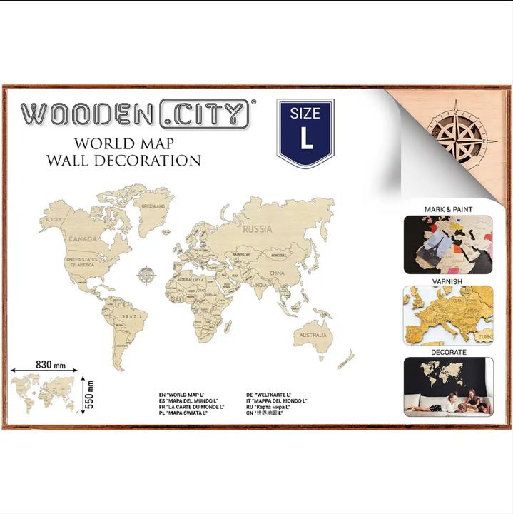 Produktbild WoodenCity Weltkarte L (31 Teile)