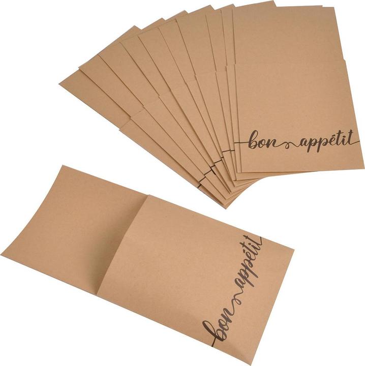 Produktbild Natura Punto 12 Bestecktaschen Bon appetit aus Papier, 9,5 x 19 cm (12 x)