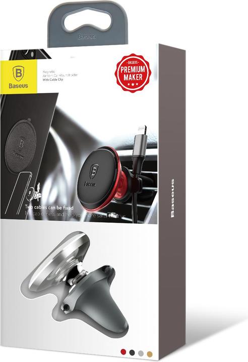 Immagine prodotto Baseus Supporto magnetico per l'auto dello sfiato d'aria con clip per cavi argento