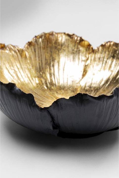 Produktbild Kare Design Deko Schale Flower Bloom Schwarz Gold Ø25