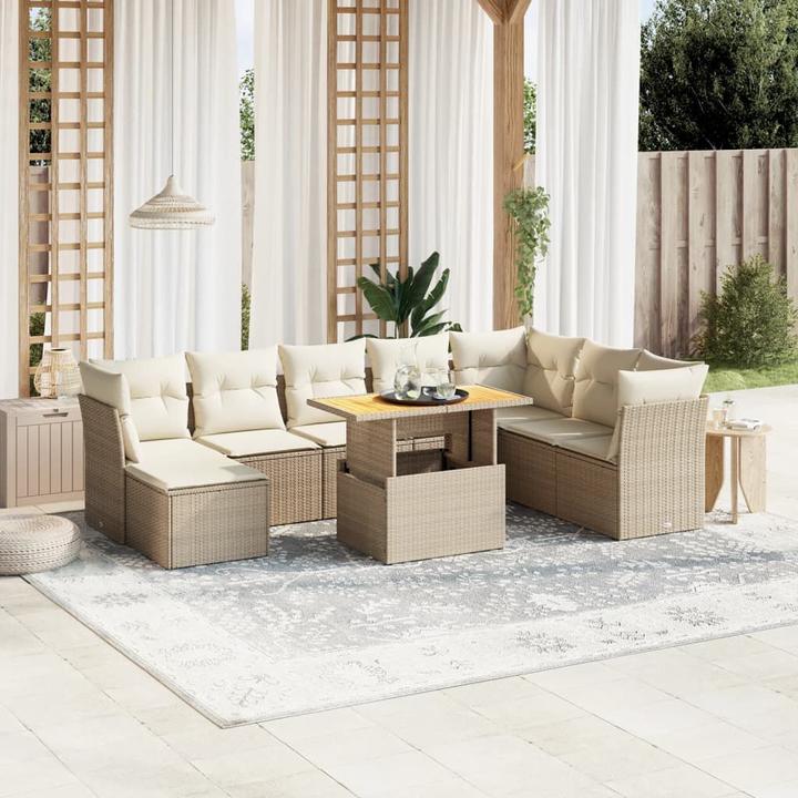 Immagine prodotto VidaXL Mobili da giardino Set di divani Set da giardino 9 pezzi Beige