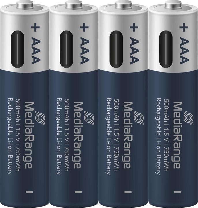 Immagine prodotto MediaRange Ricaricabile USB-C (4 pz., AAA, 500 mAh)